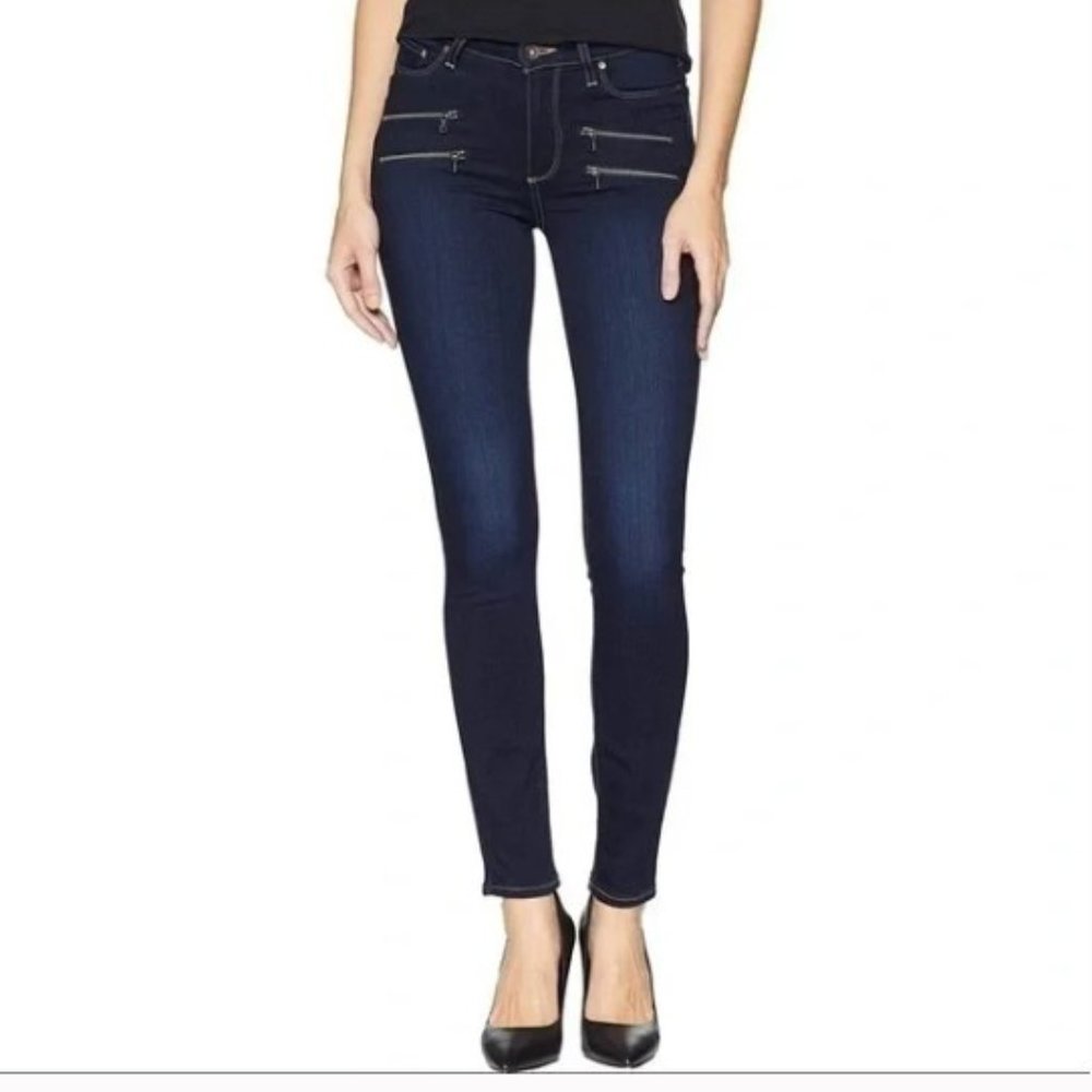 PAIGE High Rise Edgemont Moto Zip Size 26